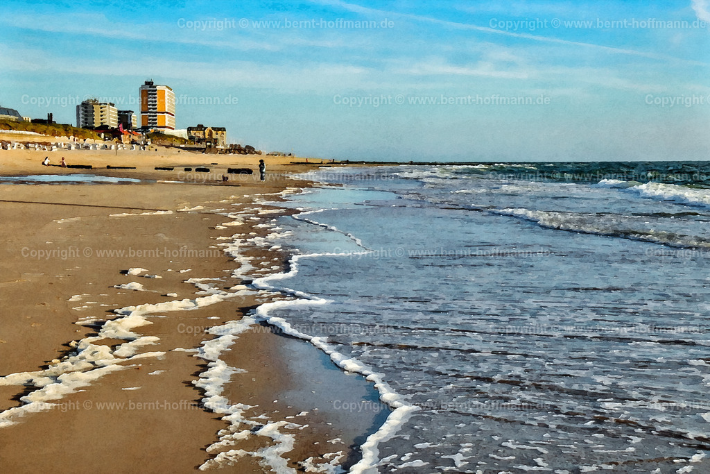 PDM2_0758_Westerland-Strand_120x80 | DIGITALKUNST. Sommerabend am Westerländer Strand. __ " Brandenburger Strand " im Norden der Stadt Westerland auf Sylt. - Realisiert mit Pictrs.com