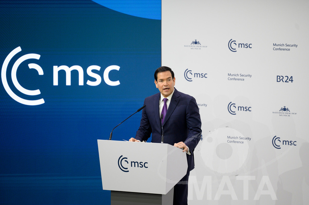 _DWI4117 | Politiker Marco Rubio (REP), Außenminister der Vereinigten Staaten von Amerika, spricht auf der Münchner Sicherheitskonferenz 2026. München, 14.02.2026 Bayern Deutschland - Realisiert mit Pictrs.com