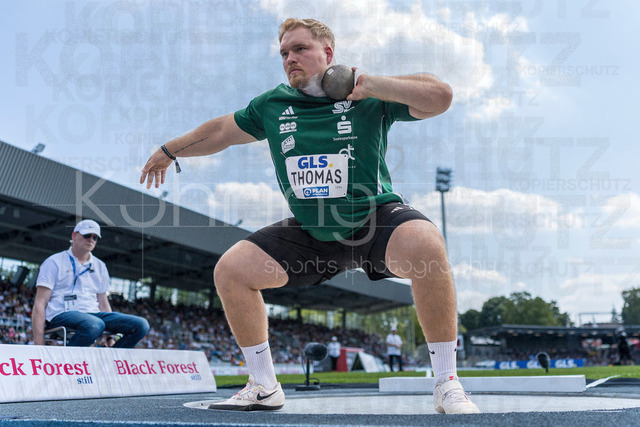 Deutsche Leichtathletik-Meisterschaften; Bochum-Wattenscheid, 25.07.2026 | Philipp Thomas (SV Halle), Kugelstossen; Deutsche Leichtathletik-Meisterschaften am 25.07.2026 im Lorheide-Stadion, Bochum-Wattenscheid (Nordrhein-Westfalen).