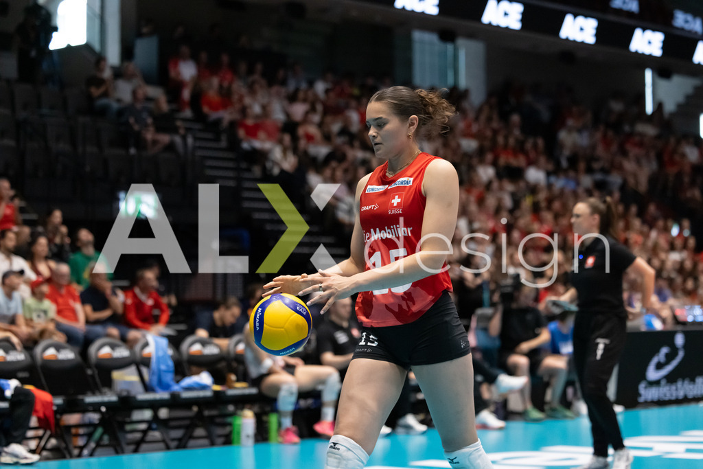 Austria v Switzerland - CEV European League Women | KRIENS, SWITZERLAND - JUNE 14: ALIX DE MICHELI of Switzerland during the CEV European League match between Austria and Switzerland at Pilatus Arena on June 14, 2026 in Kriens, Switzerland. - Realisiert mit Pictrs.com