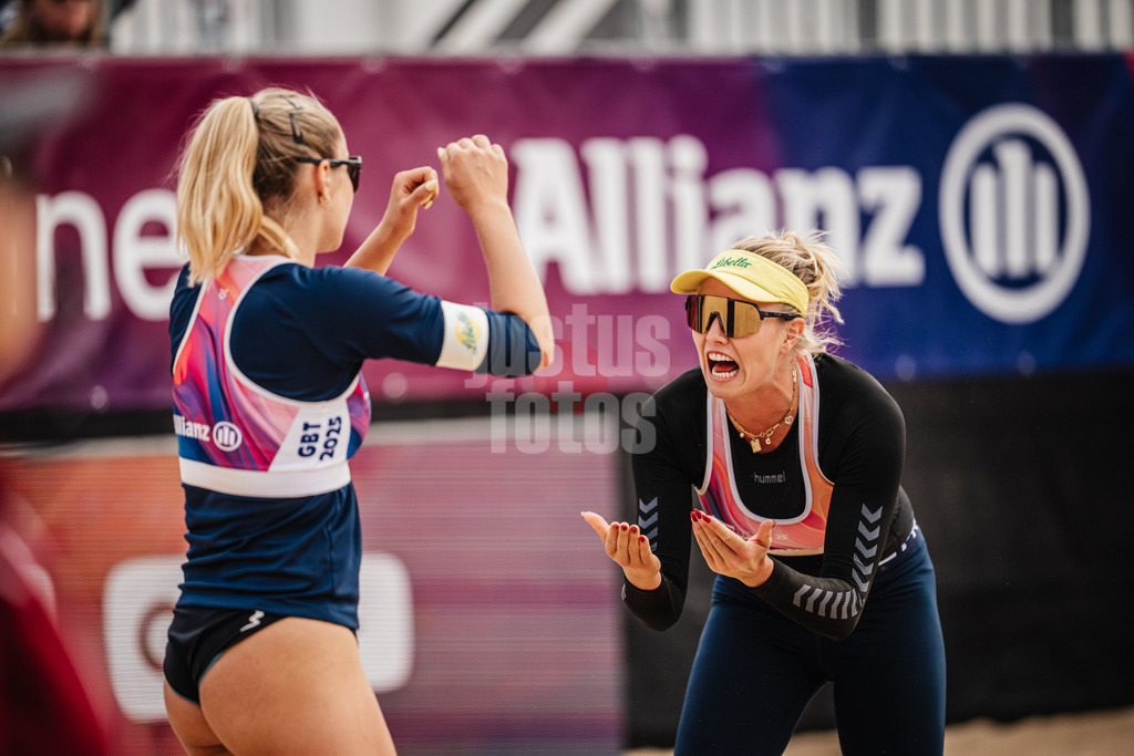 Beachvolleyball | Frauen | Allianz German Beach Tour 2025 | Tourstop Berlin | 22.08.2025 | v.l. Anna-Chiara Reformat und Chenoa Christ jubeln