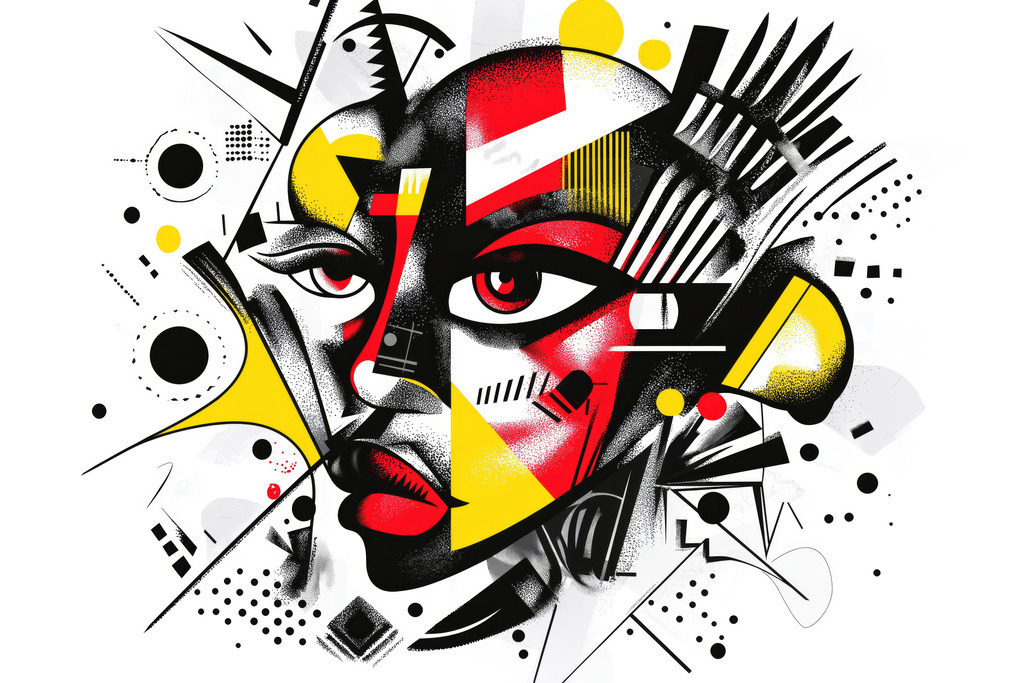 2503003 - Abstraktes Gesicht | Bestellen Sie dieses Motiv als hochwertigen Kunstdruck auf Leinwand, hinter Acrylglas, auf Alu-Dibond und in anderen Ausführungen. 