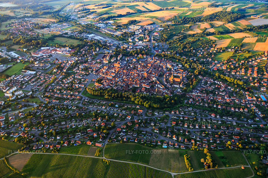 Aerial view: City overview from the northeast in Wissembourg in the state Bas-Rhin, France. – Photo: IMG_091532.jpg taken on 07/10/2016 by Werner Riehm/FLY-FOTO.com – Resolution of the original: 5472 x 3648 px