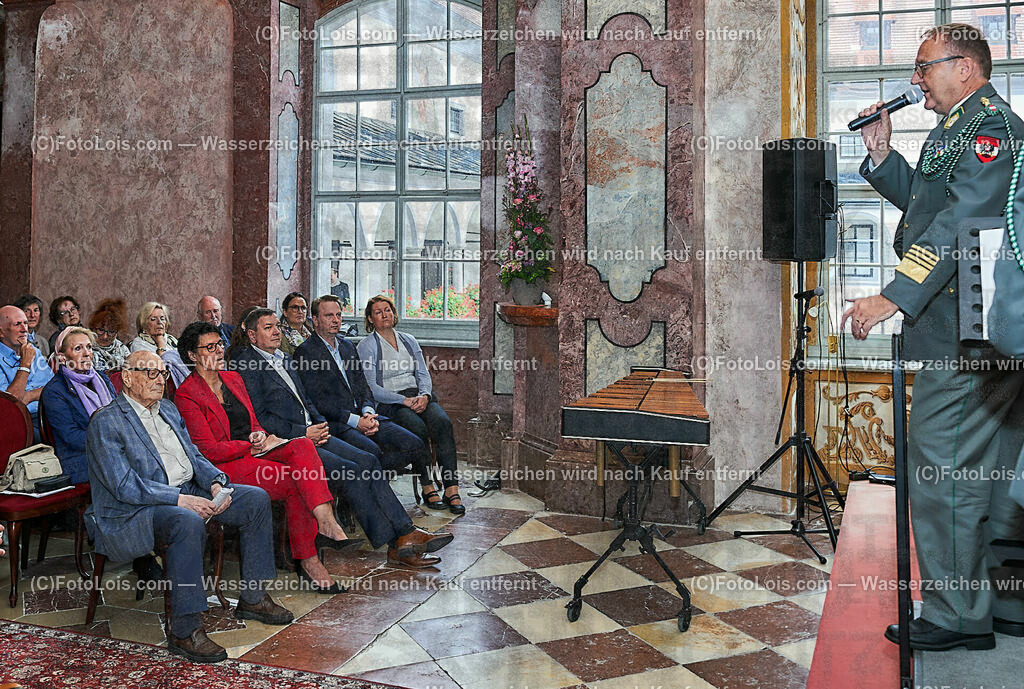 ALS1443_XXXIX-Chopin-Festival_Ausklang_Obendrauf Adolf | (C)FotoLois.com, Alois Spandl, XXXIX. internationales CHOPIN-Festival in der Kartause Gaming, AUSKLANG in der Barockbibliothek mit der Militärmusik Niederösterreich unter der Leitung von Militärkapellmeister Oberst Adolf Obendrauf, So 6. August 2023.