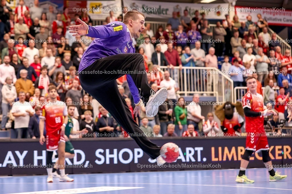 TUSEM06032601094 | 06.03.2026, Handball, 2. Handballbundesliga  Herren, Saison 2025 / 2026, 23. Spieltag, TuSEM Essen - VfL Eintracht Hagen: Torhüter Dominik Plaue (TuSEM Essen #87) verteidigt das Tor 