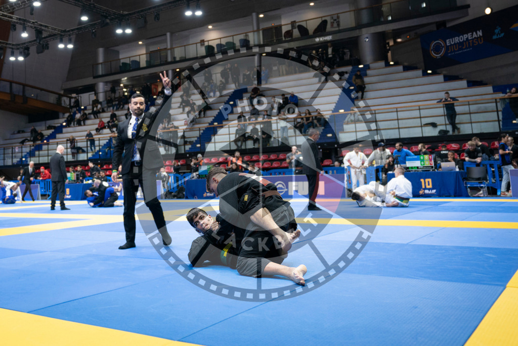 20240124PBB00020 | Fighters compete during the second day of the IBJJF European Championship in Paris, France, on January 24, 2024.