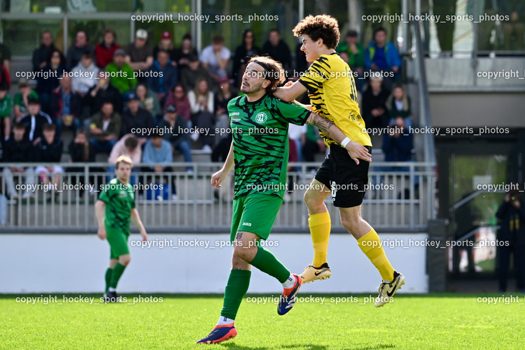 SC Landskron vs. FC Faakersee | #10 Nemanja Lukic SC Landskron, #16 Tobias Felix Waldner FC Faakersee, SC Landskron vs. FC Faakersee, SC Landskron vs. FC Faakersee am 27.04.2025 in Villach (Sportanlage Landskron), Austria, (Photo by Bernd Stefan)