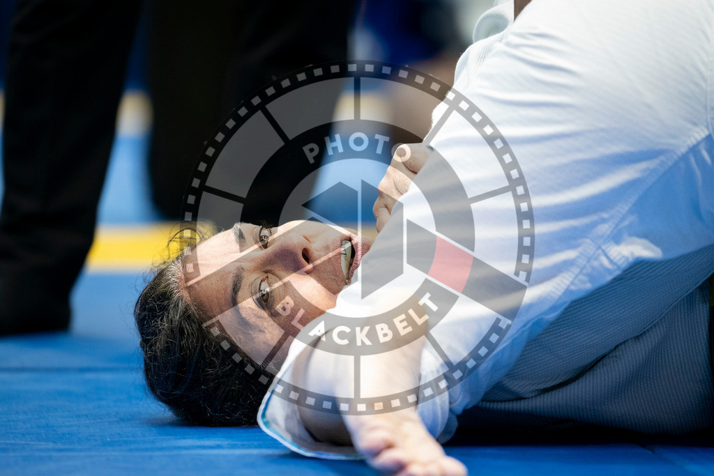 20240125PBB00661 | Fighters compete during the sixth day of the Brazilian Jiu-jitsu European Championship of the IBJJF in Paris, France, on January 25, 2024.