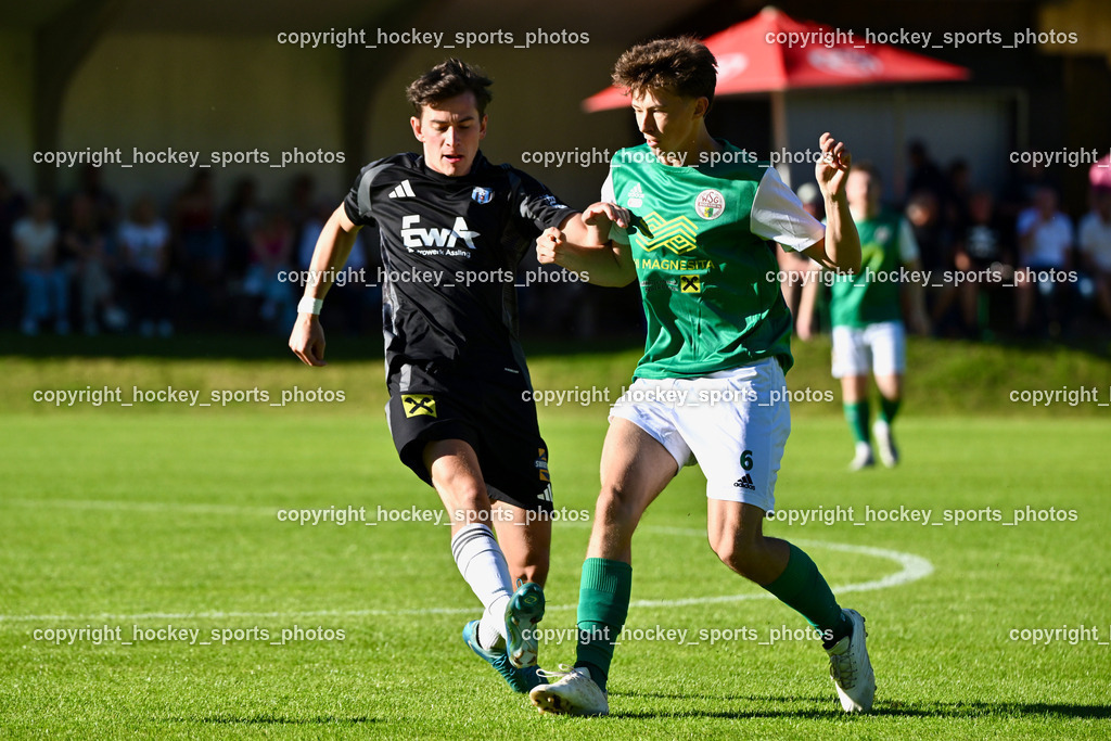 WSG Radenthein vs. URC Thal Assling | #10 Julian Jakob Moser URC Thal Assling, #6 Simon Hinteregger WSG Radenthein, WSG Radenthein vs. URC Thal Assling, WSG Radenthein vs. URC Thal Assling am 30.05.2025 in Radenthein (Sportplatz Radenthein), Austria, (Photo by Bernd Stefan)