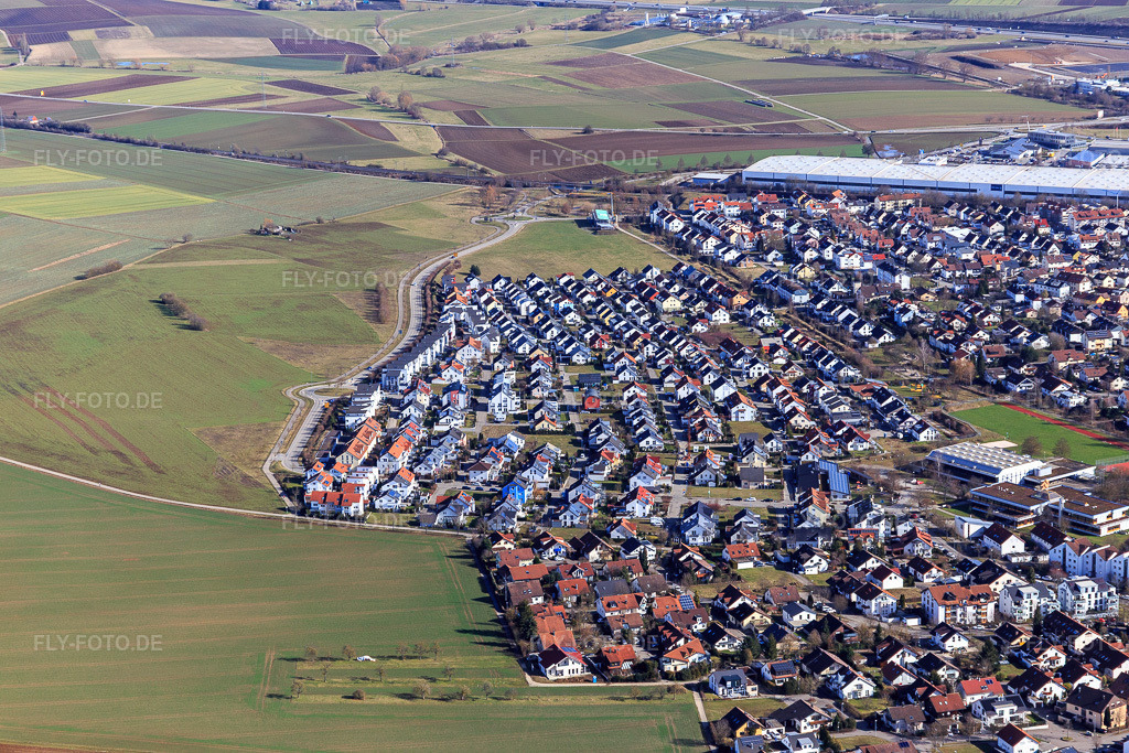 Luftbild: Dichterviertel in Gärtringen im Bundesland Baden-Württemberg in Deutschland. Foto: IMG_125132.jpg vom 20.02.2021 durch Werner Riehm/FLY-FOTO.de