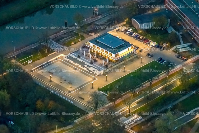 Hamm231103733Nacht | Luftbild, Wassersportzentrum an der Adenauerallee, am Datteln-Hamm-Kanal, Mitte, Hamm, Ruhrgebiet, Nordrhein-Westfalen, Deutschland