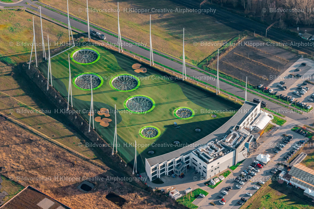 Luftbilder Oberhausen-6111 | Luftbild Topgolf Anlage im BusinessPark.O in Oberhausen - Realisiert mit Pictrs.com