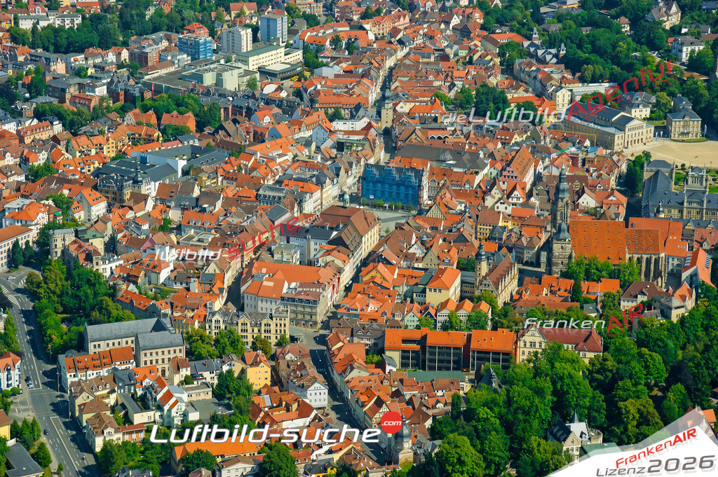Die Luftaufnahme Marktplatz - Coburg wurde vom UL-Flugzeug (keine Drohne) aus fotografiert.Hohe Druck- Auflösung-die Geschenkidee!