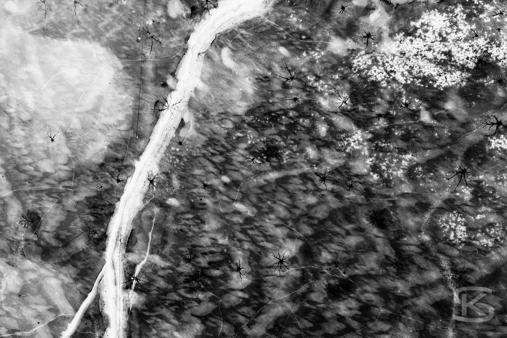 Front Side Error – Abstrakte Eislandschaften aus der Vogelperspektive | Luftaufnahmen zugefrorener Seen zwischen Abstraktion und Realität. Stefan Kuhn fotografiert aus der Vogelperspektive die schmelzenden Eisoberflächen süddeutscher Seen mit ihrer Drohne und dokumentiert die natürliche Entmaterialisierung in faszinierenden Mustern und Strukturen. - Realisiert mit Pictrs.com