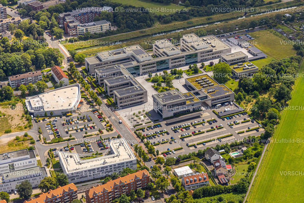 Hamm240706629 | Luftbild, HSHL Hochschule Hamm-Lippstadt Campus Hamm, Baustelle und Neubau WissenschaftsQuartier SCI:Q Science Quarter Paracelsuspark, Mitte, Hamm, Ruhrgebiet, Nordrhein-Westfalen, Deutschland