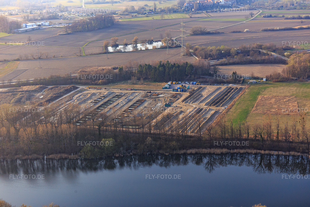 Luftbild: Renaturing am ehemaligen Tanklager in Jockgrim im Bundesland Rheinland-Pfalz in Deutschland. Foto: IMG_113235.jpg vom 23.03.2019 durch Werner Riehm/FLY-FOTO.de