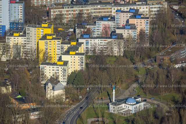 Dortmund240101353 | Luftbild, Clarenberg Wohnkomplex, Hochhaus Siedlung Benninghofer Straße, DITIB-Moschee Dortmund-Hörde, Hörde, Dortmund, Ruhrgebiet, Nordrhein-Westfalen, Deutschland