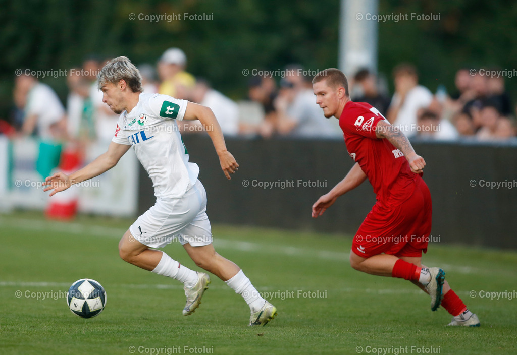 A_LUI_27082025_34 | SPORT,FUSSBALL,UNIQA OOEFB CUP 2.RUNDE,ASKOE OEDT-WSG TIROL 27.08.2025 IM BILD: SAM SCHUTTI (OEDT) UND YANNIK VOETTER (WSG) FOTO:FOTOLUI