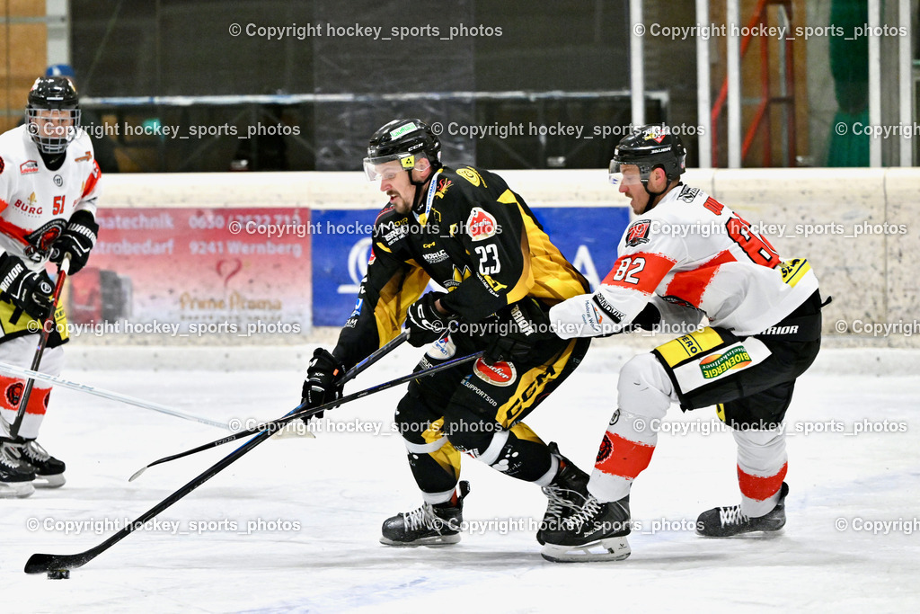 EC MET PHOTOVOLTAIK HORNETS SPITTAL vs. EV ZELTWEG MURTAL LIONS | #23 Sodja Urban EC Hornets Spittal, #82 Quinz Marco EV ZELTWEG MURTAL LIONS, EC MET PHOTOVOLTAIK HORNETS SPITTAL vs. EV ZELTWEG MURTAL LIONS, EC MET PHOTOVOLTAIK HORNETS SPITTAL vs. EV ZELTWEG MURTAL LIONS am 08.02.2026 in Spittal an der Drau (Eissportzentrum Spittal), Austria, (Photo by Bernd Stefan)