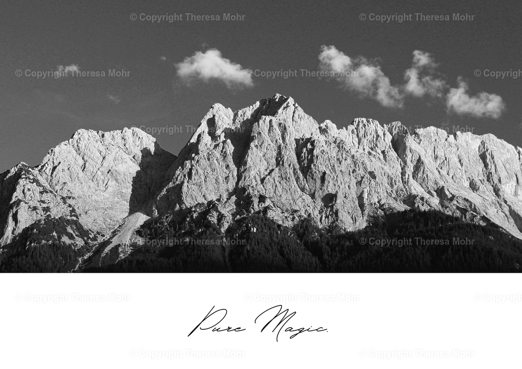 "Pure Magic" - Bergpanorama Schwarz/Weiß  | Naturpuls - Realisiert mit Pictrs.com