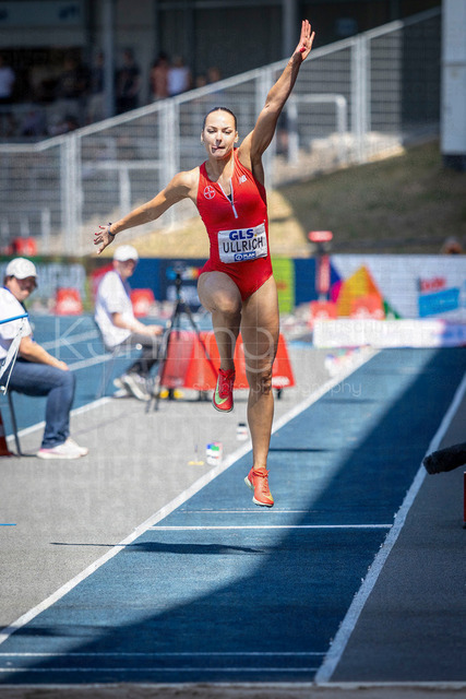 Deutsche Leichtathletik-Meisterschaften; Bochum-Wattenscheid, 25.07.2026 | Sophie Ullrich (TSV&nbsp;Bayer&nbsp;04&nbsp;Leverkusen) beim Dreisprung; Deutsche Leichtathletik-Meisterschaften am 25.07.2026 im Lorheide-Stadion, Bochum-Wattenscheid (Nordrhein-Westfalen).