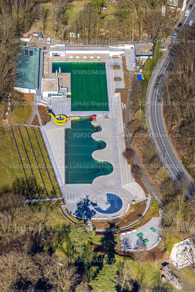Witten250300889 | Luftbild, Freibad Annen, Schwimmbad, Schwimmbecken und Wasserrutsche, Annen, Witten, Ruhrgebiet, Nordrhein-Westfalen, Deutschland