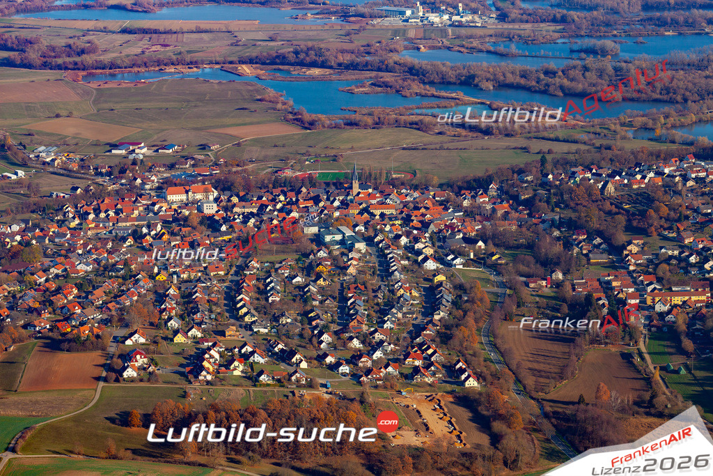 Das Luftbild der Stadt Baunach wurde 2018 vom Flugzeug heraus erstellt (keine Drohne) Aufnahmehöhe ca.400 Meter- hohe Auflösung für beste Druck-Qualität