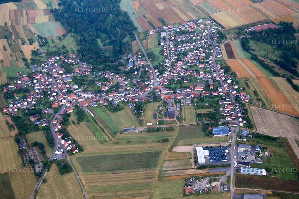 Luftbild: landwirtschaftlichen Feldern und Nutzflächen in Donsieders im Bundesland Rheinland-Pfalz in Deutschland. Foto: IMG_091895.jpg vom 16.07.2016 durch Werner Riehm/FLY-FOTO.de