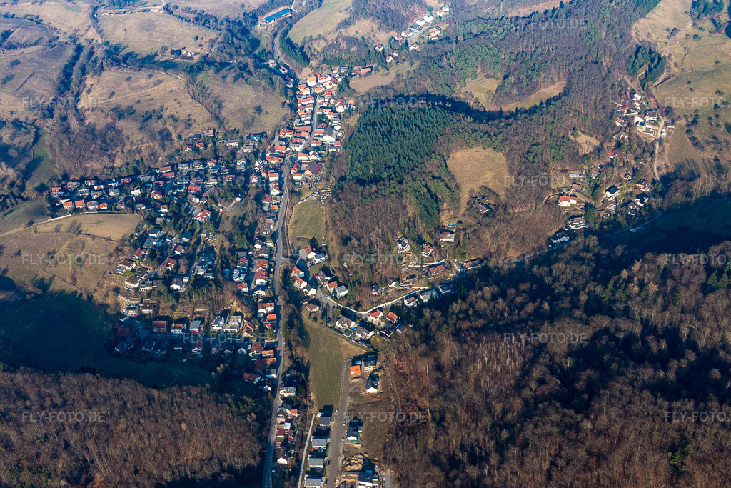 Luftbild: Ortsansicht im Ortsteil Hochstädten in Bensheim im Bundesland Hessen in Deutschland. Foto: IMG_096725.jpg vom 15.02.2017 durch Werner Riehm/FLY-FOTO.de