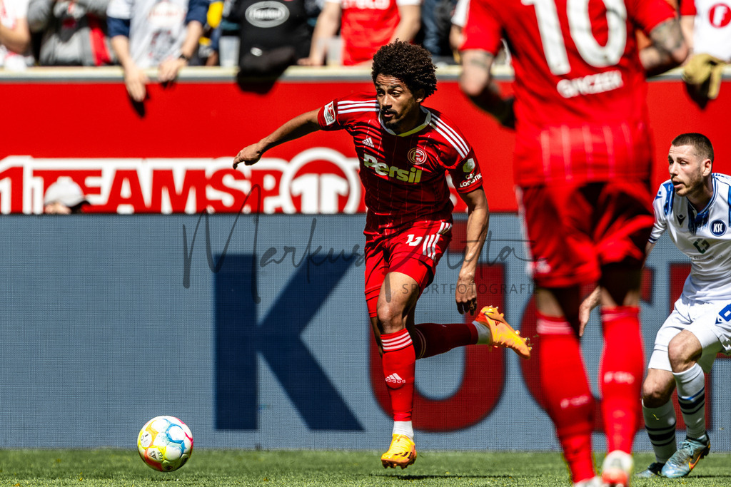 Fortuna Düsseldorf vs. Karlsruher SC | Düsseldorf, 30.04.2023: 2. Bundesliga, 30. Spieltag, Fortuna Düsseldorf gegen Karlsruher SC in der Merkur Arena in Düsseldorf. Foto: sportfotografie.ms | Markus Paletta - Realisiert mit Pictrs.com