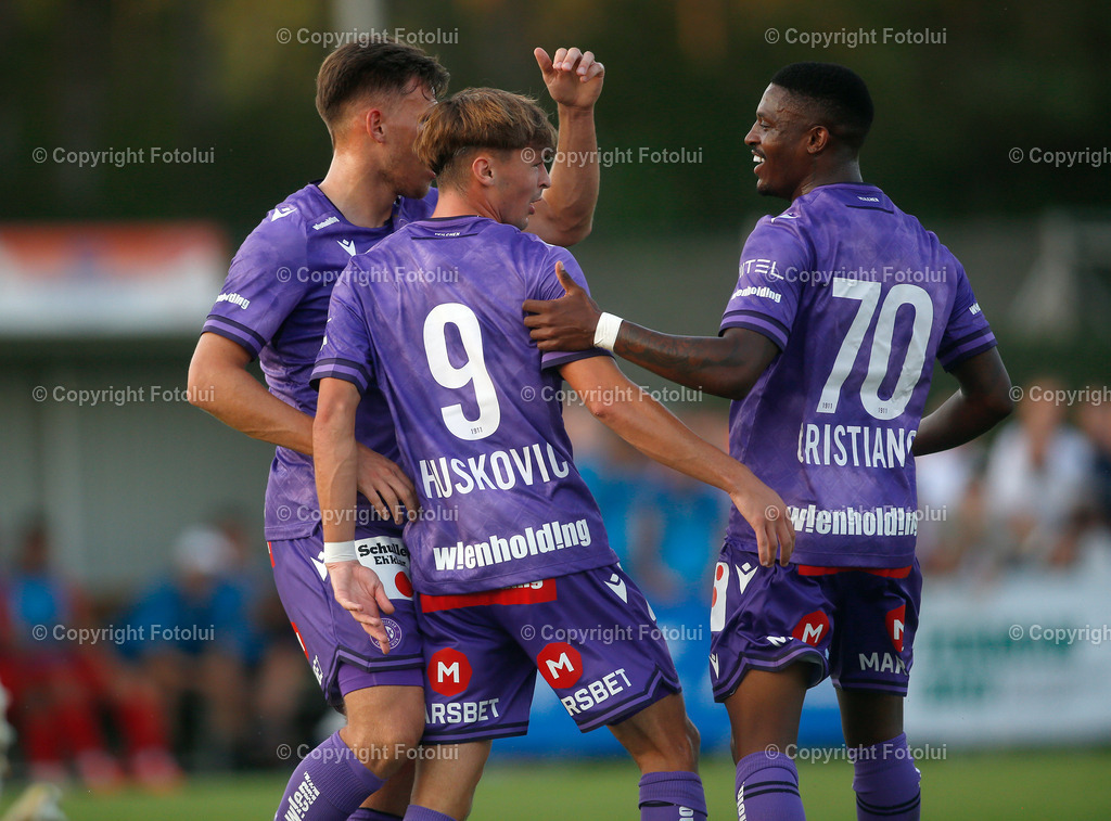 A_LUI_280824_15 | SPORT FUSSBALL UNIQA OEFB CUP 2024 2.RUNDE ASKOE OEDT-WIENER AUSTRIA 28.08.2024 IM BILD: AUSTRIA JUBELT UEBER DIE 2:1 FUEHRUNG  FOTO:FOTOLUI