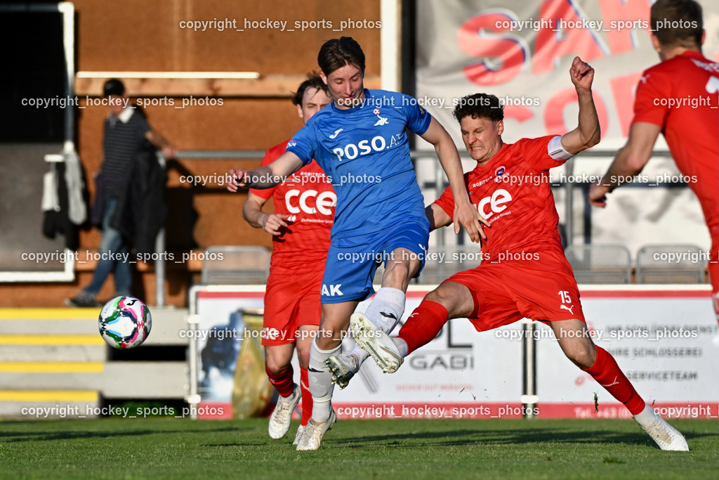 SAK vs. SC ST. Veit | #15 Philipp Höberl SC St.Veit, #20 Luka Djukic SAK, SAK vs. SC ST. Veit, SAK vs. SC ST. Veit am 30.04.2025 in Klagenfurt (Sportpark Welzenegg), Austria, (Photo by Bernd Stefan)