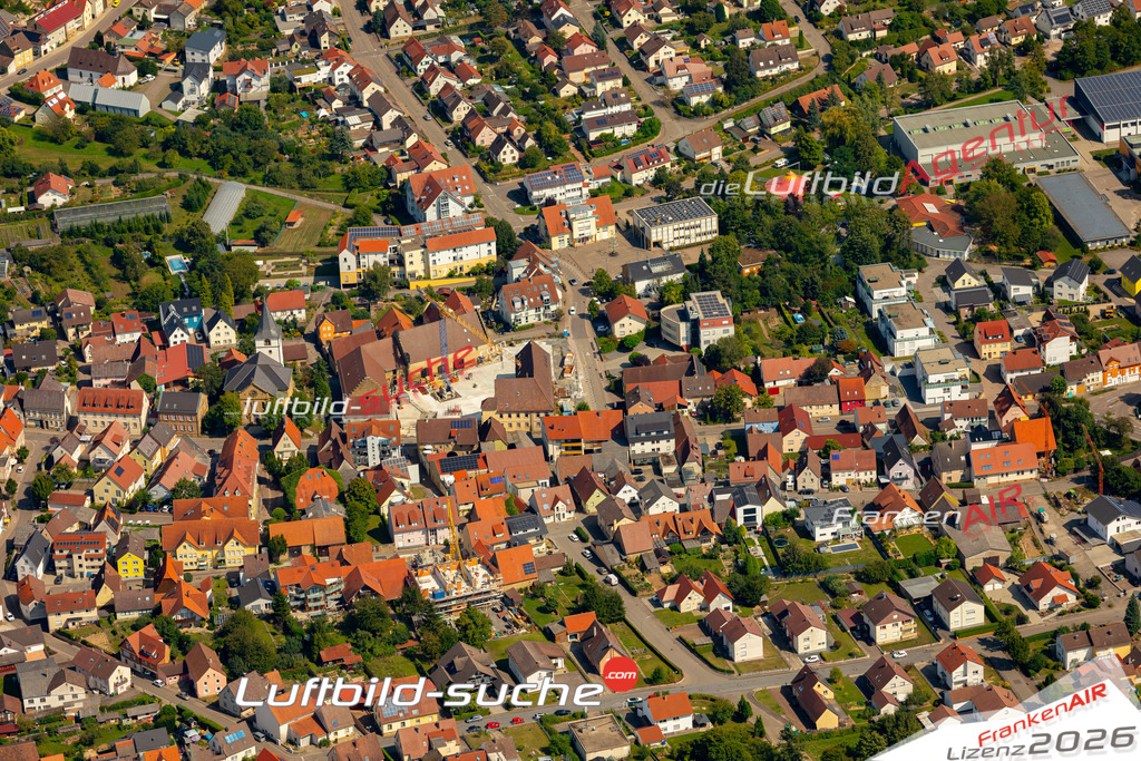 Das Luftbild zeigt :  Sulzfeld - Die Luftaufnahme wurde 2024 vom UL-Flugzeug aus erstellt ( keine Drohne ) - Hochauflösende Luftaufnahme - Für grossformatige Ausdrucke geeignet. Die Geschenkidee !Mit Lizenz und Bildrechte bestellbar