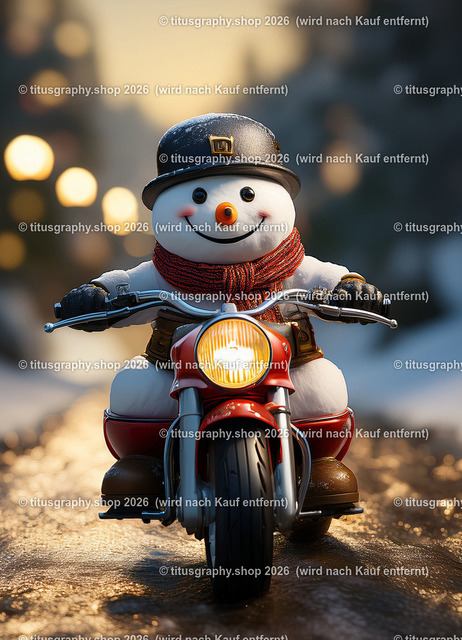 schneeman-fährt-Motorrad | Fotokunstarbeit aus der INSTAGRAM-Gallerie auf titusgraphy.eu - Realisiert mit Pictrs.com