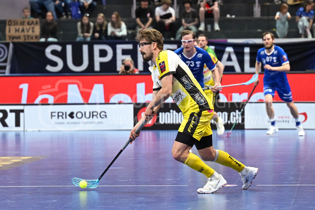 Zug United - HC Rychenberg - 25. April 2026 | Tim Aeschimann (#81 HC Rychenberg Winterthur) am L-UPL Superfinal-Spiel zwischen Zug United und HC Rychenberg am 25. April 2026 in der BCF Arena, Fribourg, Schweiz.Bild: Sportfotografie Markus Aeschimann | www.markus-aeschimann.ch - Realisiert mit Pictrs.com