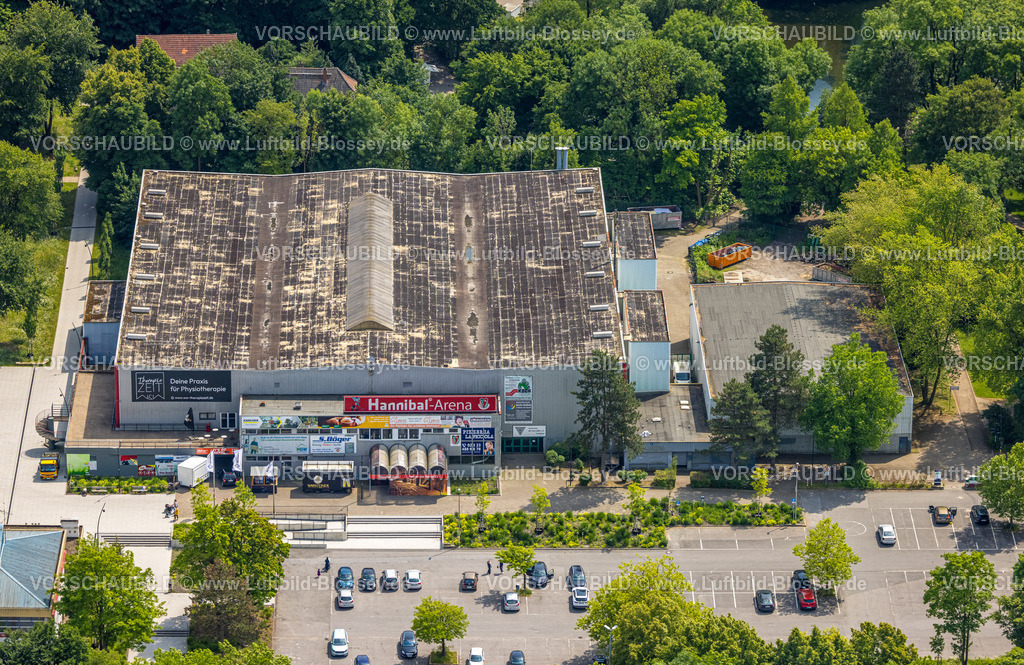 Herne250602099 | Luftbild, Hannibal-Arena Eissporthalle im Revierpark Gysenberg, Börnig, Herne, Ruhrgebiet, Nordrhein-Westfalen, Deutschland