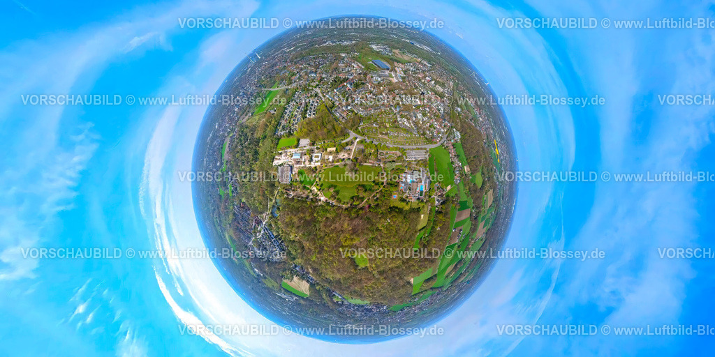 Herne230490051SodingenRevierpark-topaz | Luftbild, Gysenberg Revierpark, Erdkugel, Fisheye Aufnahme, Fischaugen Aufnahme, 360 Grad Aufnahme, Börnig, Herne, Ruhrgebiet, Nordrhein-Westfalen, Deutschland