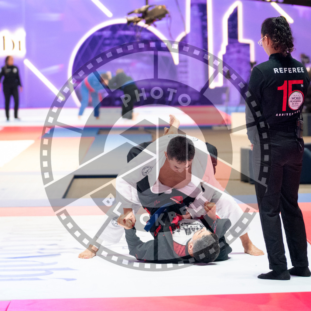 20231106PBB2970 | Fighters compete during the AJP World Master Championship in the Mubadala Arena in Abu Dhabi, Arab United Emirates, on November 6, 2023.