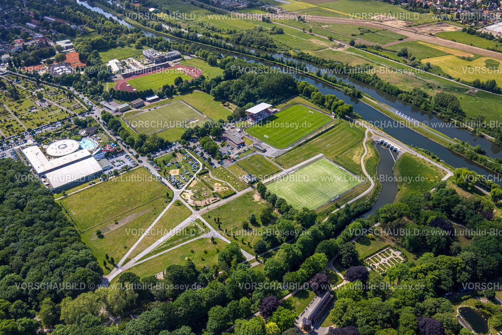 Hamm220504391 | Luftbild, Sportzentrum Ost mit Jahnstadion, Maximare Erlebnistherme Bad Hamm, Mitte, Hamm, Ruhrgebiet, Nordrhein-Westfalen, Deutschland