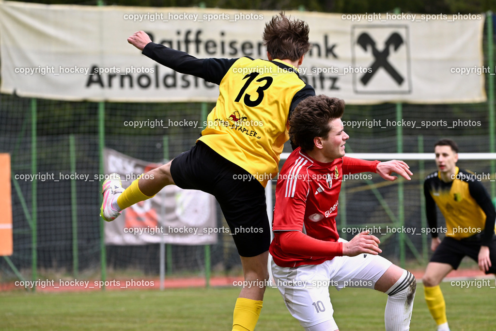 SV Arnoldstein vs. FC Union Sillian-Heinfels | #13 Fabian Ortner SV Arnoldstein, #10 Thomas Pranter FC Sillian, SV Arnoldstein vs. FC Union Sillian-Heinfels, SV Arnoldstein vs. FC Union Sillian-Heinfels am 29.03.2026 in Arnoldstein (Waldparkstadion Arnoldstein), Austria, (Photo by Bernd Stefan)