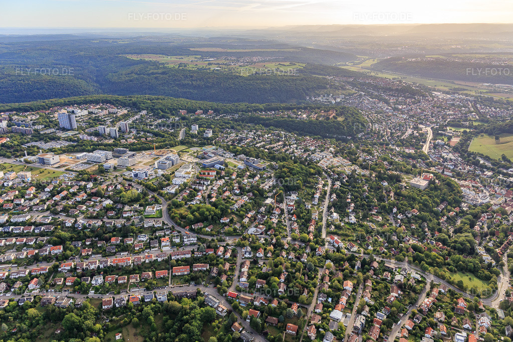Luftbild: Industriegebiet Paul-Ehrlich-Straße in Tübingen im Bundesland Baden-Württemberg in Deutschland. Foto: IMG_008497.jpg vom 27.08.2020 durch Werner Riehm/FLY-FOTO.de