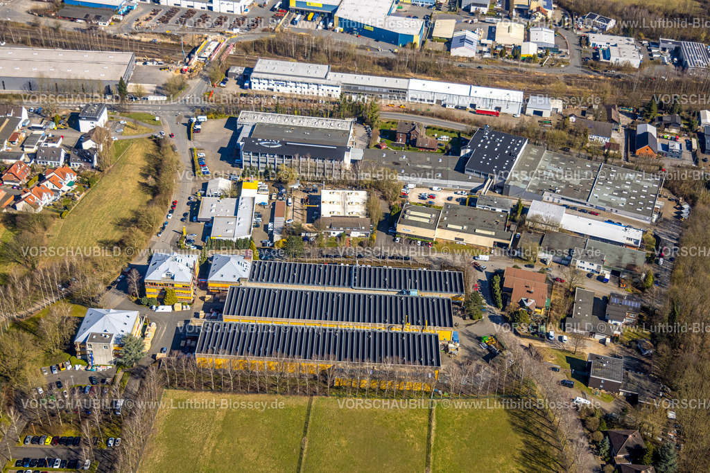 Wetter250303625 | Luftbild, Taprogge GmbH Maschinenbauunternehmen Werkshallen, im Gewerbegebiet Herringhäuser Feld, Esborn, Wetter, Ruhrgebiet, Nordrhein-Westfalen, Deutschland