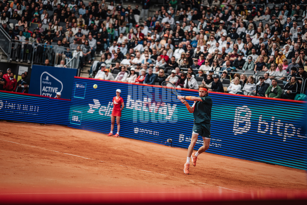 Tennis | Männer | bitpanda Hamburg Open Finale | ATP 500 | Andrei Andrejewitsch Rubljow (RUS) vs. Flavio Cobolli (ITA) | 24.05.2025 | Andrei Andrejewitsch Rubljow Rückhand