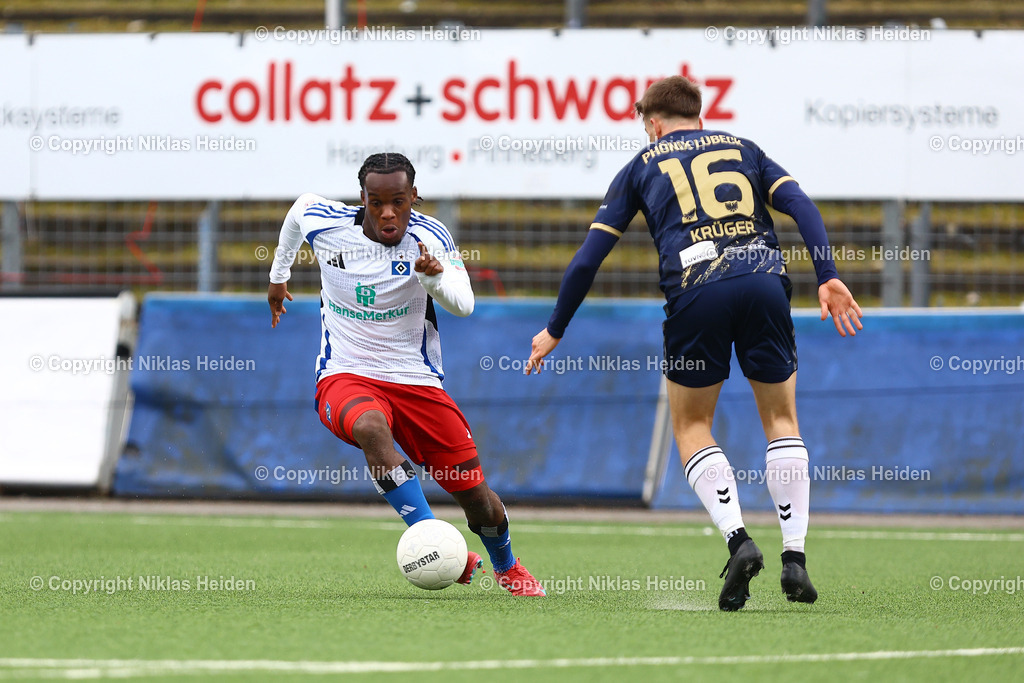 NH_HamburgerSVU21_1FCPhönixLübeck_RegionalligaNord_01032025 | #9 Maurice Osei Boakye (Hamburger SV U21)Fußball I Herren I Regionalliga Nord I Saison 2024-2025 I 24. Spieltag I Hamburger SV U21 - 1. FC Phönix Lübeck I 01.03.2025 I Stadion Hoheluft