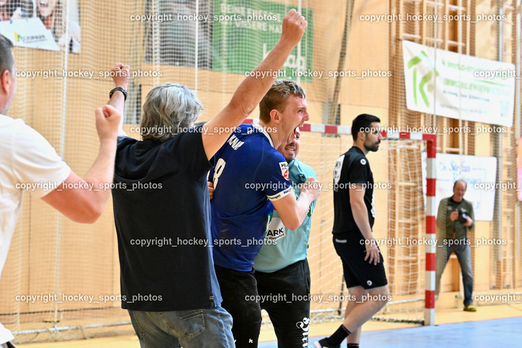 SC Ferlach vs. UHK Krems | Jubel Sc Ferlach Mannschaft, #8 KNAPP Simon SC Ferlach, #1 DOBAJ Gasper SC Ferlach, SC Ferlach vs. UHK Krems, SC Ferlach vs. UHK Krems am 02.05.2026 in Ferlach (Ballspielhalle Ferlach), Austria, (Photo by Bernd Stefan)