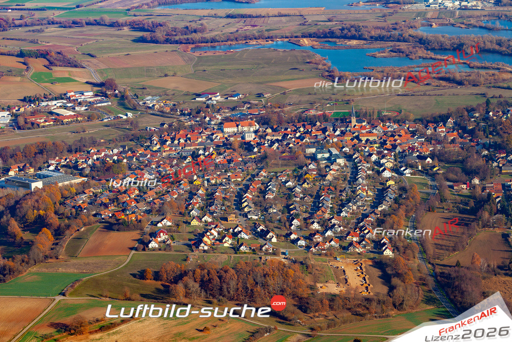 Das Luftbild der Stadt Baunach wurde 2018 vom Flugzeug heraus erstellt (keine Drohne) Aufnahmehöhe ca.400 Meter- hohe Auflösung für beste Druck-Qualität