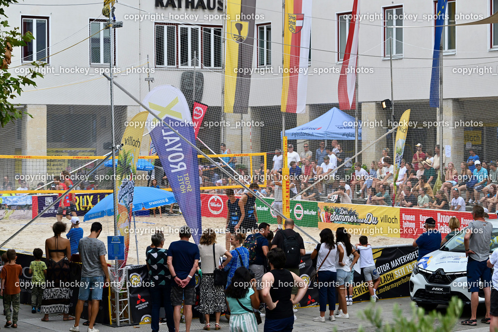 Kärntner Landesmeisterschaft Beach Volleyball | Centrecourt Rathausplatz Villach, Kärntner Landesmeisterschaft Beach Volleyball, Kärntner Landesmeisterschaft Beach Volleyball am 18.08.2024 in Villach (Rathausplatz Villach), Austria, (Photo by Bernd Stefan)
