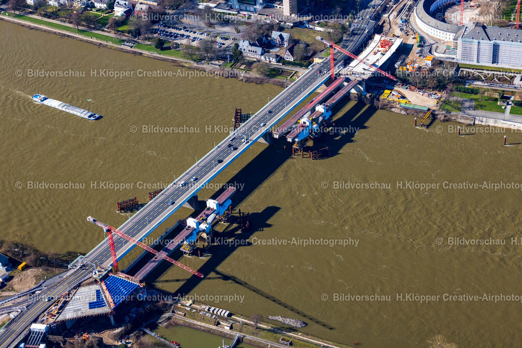 Luftbilder Koblenz-0035 | Luftbildfotografie Luftbild Ersatzneubau des Brückenbauwerk " Pfaffendorfer Brücke " in Koblenz im Bundesland Rheinland-Pfalz, Deutschland - Realisiert mit Pictrs.com