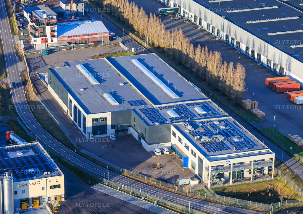 Luftbild: Südpfalzwerkstatt in Offenbach an der Queich im Bundesland Rheinland-Pfalz in Deutschland. Foto: IMG_152930.jpg vom 07.02.2026 durch Werner Riehm/FLY-FOTO.deStarker Partner mit sozialer Verantwortung - Südpfalzwerkstatt