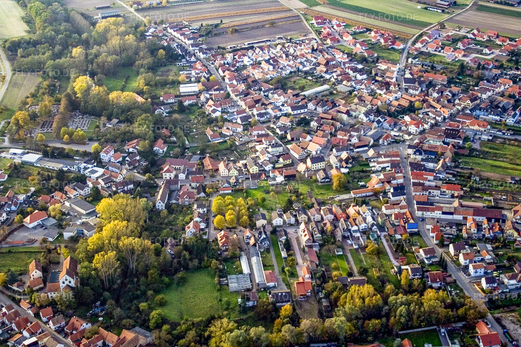 Luftbild: Dorf von Osten in Hördt im Bundesland Rheinland-Pfalz in Deutschland. Foto: IMG_4585.jpg vom 10.11.2006 durch Werner Riehm/FLY-FOTO.de